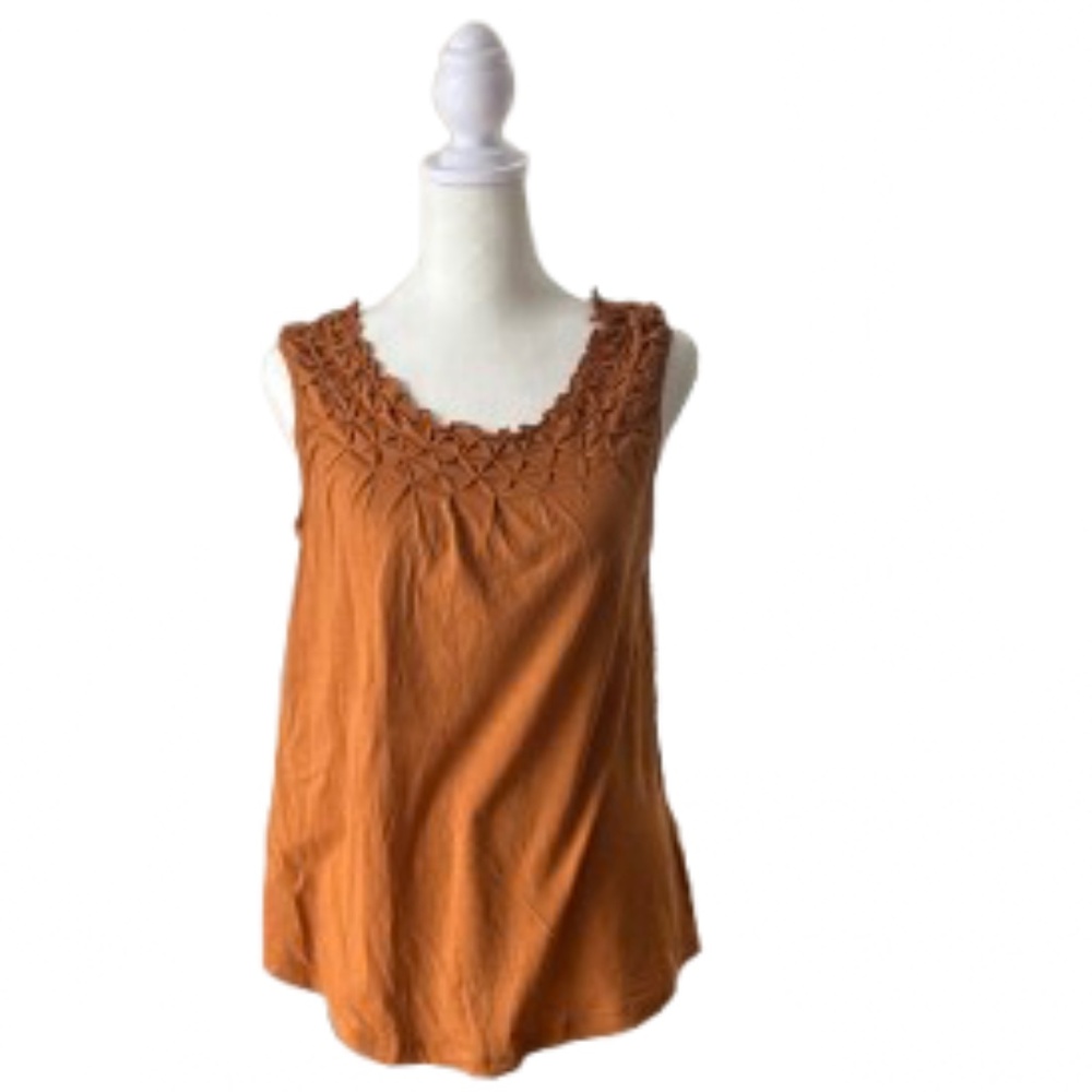 Anthropologie Maeve Boho Tank Top XS | Textured Rust Layering Tank